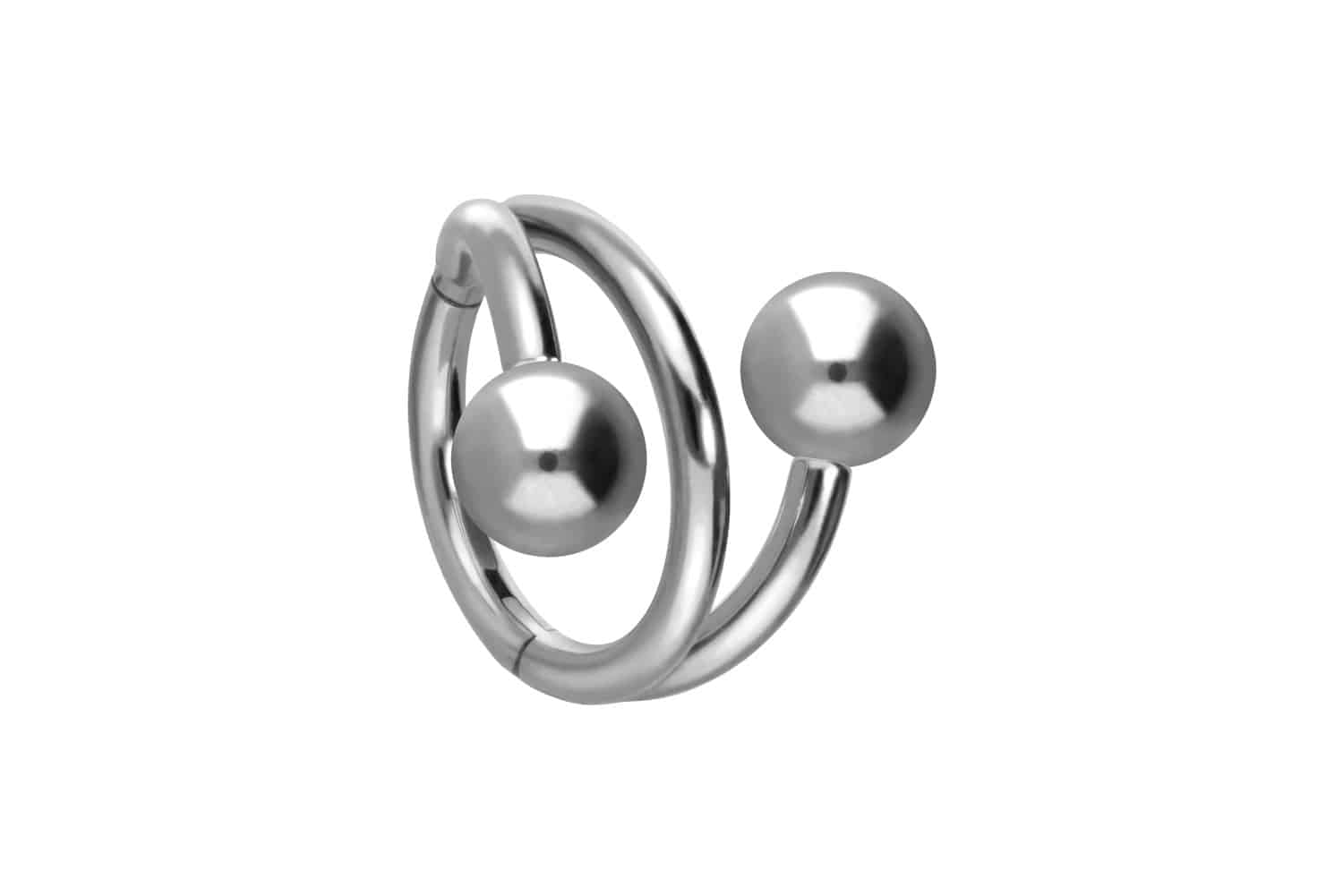Titan Segmentring Clicker Piercing mit Innengewinde 3 RINGE + 2 KUGELN